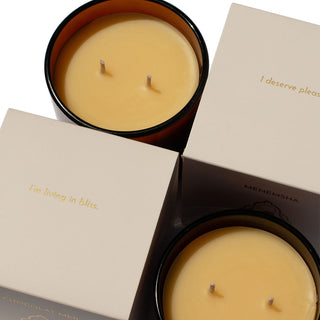 SOLEIL AMBRE DUO - SCENTED BEESWAX CANDLE SET