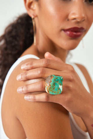 NATURAL TURQUOISE STONE RING